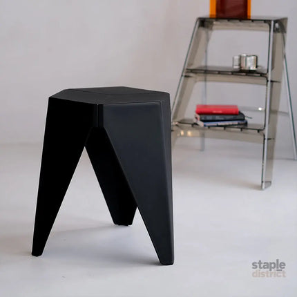 Artiss 2x Bar Stools Puzzle Plastic Foot Stool Black - Furniture > Bar Stools & Chairs > Table & Bar Stools