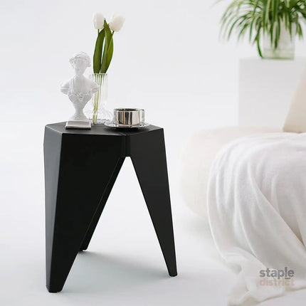 Artiss 2x Bar Stools Puzzle Plastic Foot Stool Black - Furniture > Bar Stools & Chairs > Table & Bar Stools