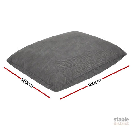 Artiss 3 in 1 Bean Bag Chair Cover (No Filler) Convertible Bean Bag for Adults Corduroy Stuffed Animal Storage Bean Bag