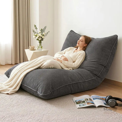 Artiss 3 in 1 Bean Bag Chair Cover (No Filler) Convertible Bean Bag for Adults Corduroy Stuffed Animal Storage Bean Bag