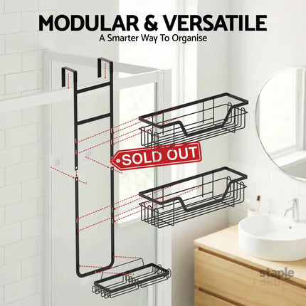 Artiss 3 Tier Over The Door Shower Caddy Hanging Bathroom Storage Organizer - Furniture > Bathroom > Bathroom Cabinets