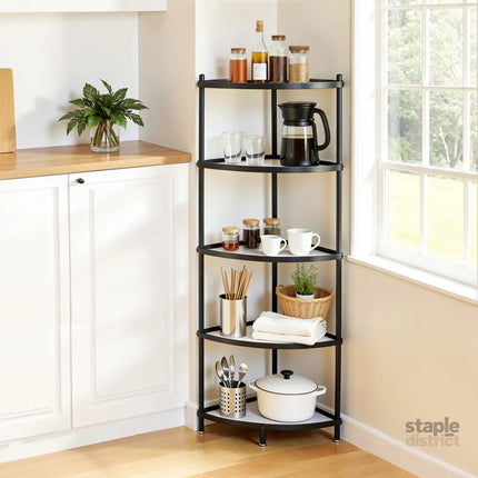 Artiss 5-Tier Kitchen Corner Shelf Rack Stand Microwave Metal Storage Shelves - Appliances > Kitchen Appliances >