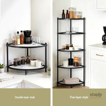 Artiss 5-Tier Kitchen Corner Shelf Rack Stand Microwave Metal Storage Shelves - Appliances > Kitchen Appliances >
