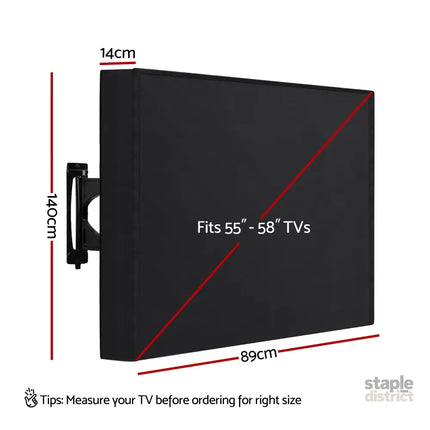 Artiss 55-58 Inch TV Cover Waterproof Outdoor Patio Flat Television Protector - Appliances > TV > TVs & Accessories