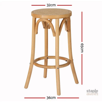 Artiss Bar Stool Rattan Seat Wooden - Furniture > Bar Stools & Chairs > Table & Bar Stools