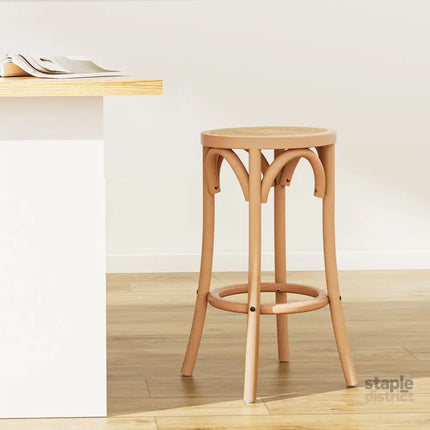 Artiss Bar Stool Rattan Seat Wooden - Furniture > Bar Stools & Chairs > Table & Bar Stools