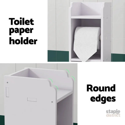 Artiss Bathroom Cabinet Toilet Roll Holder Tissue Organizer 3 Tier Floor Cabinet - Furniture > Bathroom > Bathroom