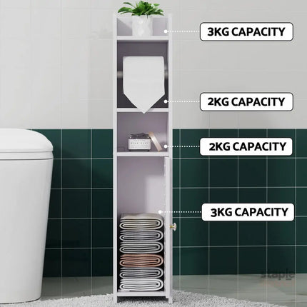 Artiss Bathroom Cabinet Toilet Roll Holder Tissue Organizer 3 Tier Floor Cabinet - Furniture > Bathroom > Bathroom