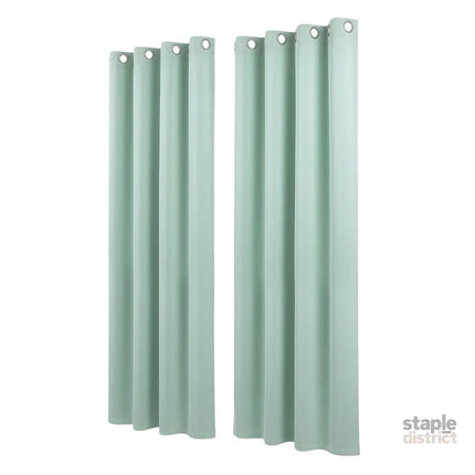 Artiss Blockout Curtains 2X 132x213cm Thermal Insulated Eyelet Drapes Green - Home & Garden > Curtains > Curtains &