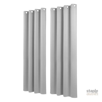 Artiss Blockout Curtains 2X 132x213cm Thermal Insulated Eyelet Drapes Grey - Home & Garden > Curtains > Curtains &