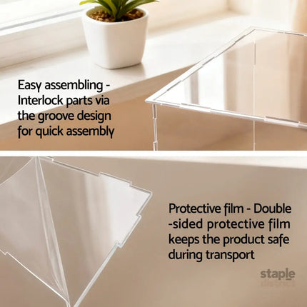 Artiss Clear Acrylic Display Case Dustproof Protection Box For Car Toys 30CM - Home & Garden > Hobbies > Arts & Crafts