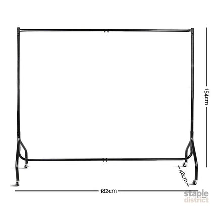 Artiss Clothes Rack Airer Coat Stand 6FT Rail Wheels - Home & Garden > Storage > Clothing & Wardrobe Storage