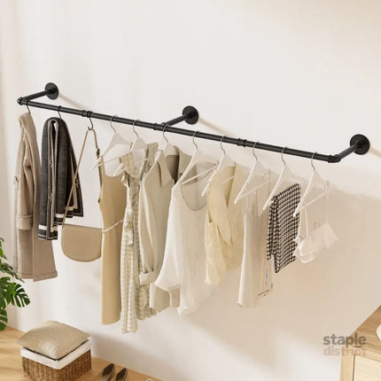 Artiss Clothes Rack Airer Floating Shelf Metal - Furniture > Living Room > Coat Racks