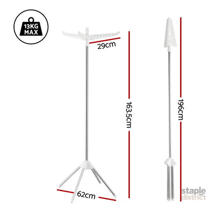 Artiss Clothes Rack Airer Rotatable Hanger Foldable 163cm - Furniture > Living Room > Coat Racks