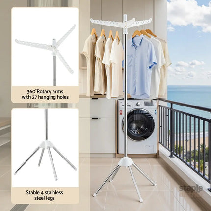 Artiss Clothes Rack Airer Rotatable Hanger Foldable 163cm - Furniture > Living Room > Coat Racks