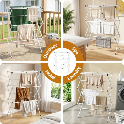 Artiss Clothes Rack Foldable Airer Drying Rack Portable No Assembly Required - Furniture > Living Room > Coat Racks
