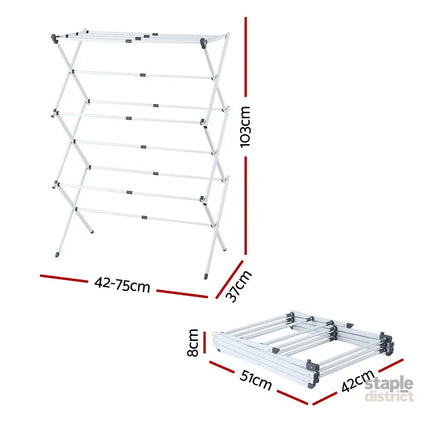 Artiss Clothes Rack Foldable Airer Drying Rack Portable No Assembly Required - Furniture > Living Room > Coat Racks