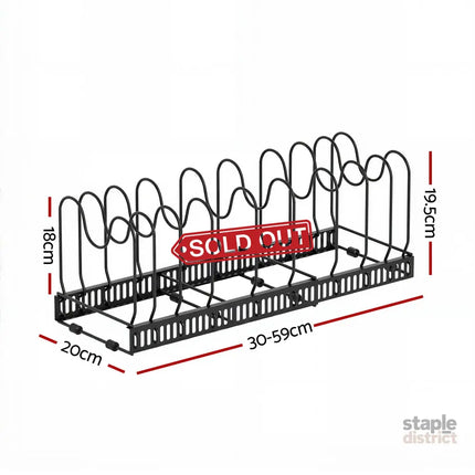 Artiss Expandable Pots and Pans Organizer Rack Cookware Holder Kitchen Cabinet Rack - Furniture > Bathroom > Bathroom