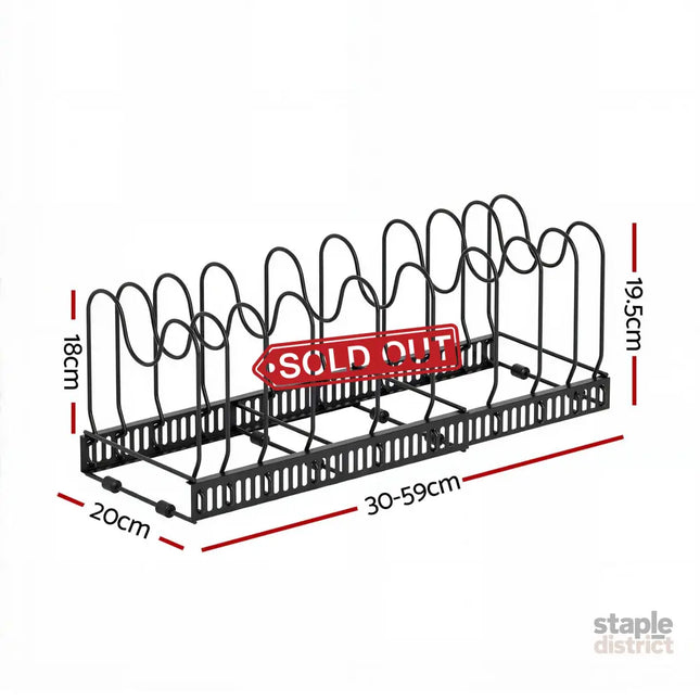 Artiss Expandable Pots and Pans Organizer Rack Cookware Holder Kitchen Cabinet Rack - Furniture > Bathroom > Bathroom