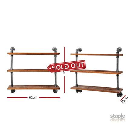 Artiss Floating DIY Pipe Shelf 3 Tiers - ISSA - Home & Garden > DIY > Kitchen & Bathroom DIY