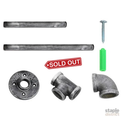 Artiss Floating DIY Pipe Shelf Metal Brackets Set of 2 - Home & Garden > DIY > Kitchen & Bathroom DIY