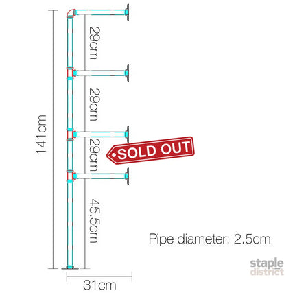 Artiss Floating DIY Pipe Shelf Metal Brackets Set of 2 - Home & Garden > DIY > Kitchen & Bathroom DIY