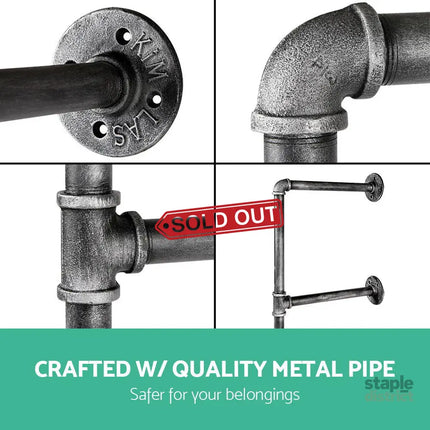 Artiss Floating DIY Pipe Shelf Metal Brackets Set of 2 - Home & Garden > DIY > Kitchen & Bathroom DIY