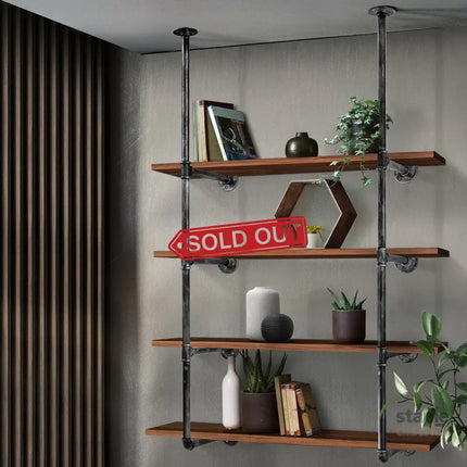 Artiss Floating DIY Pipe Shelf Metal Brackets Set of 2 - Home & Garden > DIY > Kitchen & Bathroom DIY