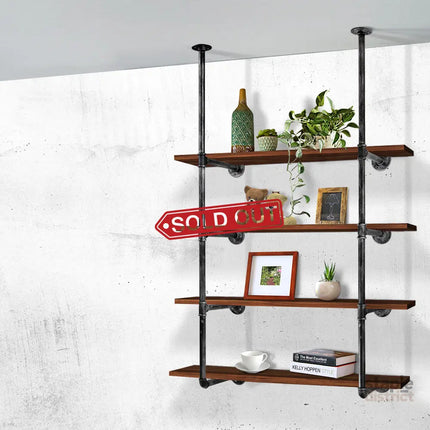 Artiss Floating DIY Pipe Shelf Metal Brackets Set of 2 - Home & Garden > DIY > Kitchen & Bathroom DIY