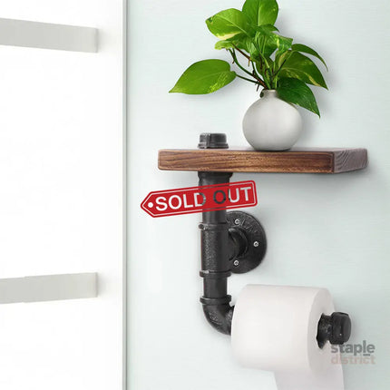 Artiss Floating DIY Pipe Shelf Toilet Paper Holder - Home & Garden > Bathroom Accessories > Toilet Paper Holders