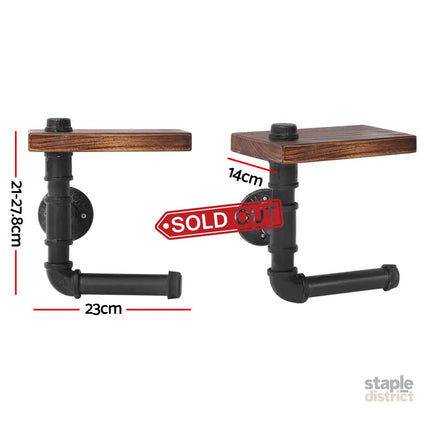 Artiss Floating DIY Pipe Shelf Toilet Paper Holder - Home & Garden > Bathroom Accessories > Toilet Paper Holders