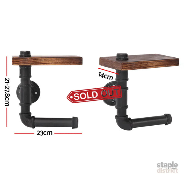 Artiss Floating DIY Pipe Shelf Toilet Paper Holder - Home & Garden > Bathroom Accessories > Toilet Paper Holders