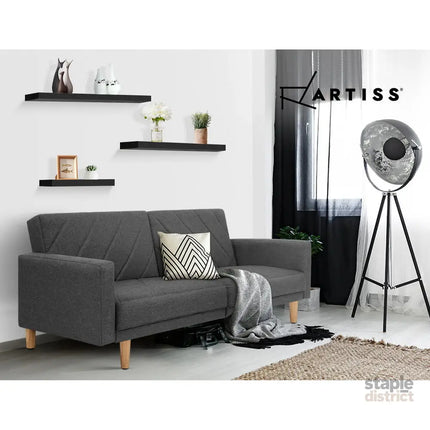 Artiss Floating Wall Shelf Set of 3 Black - Home & Garden > DIY > Kitchen & Bathroom DIY