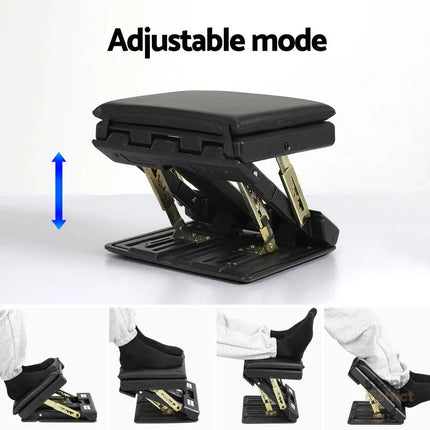 Artiss Foot Rest Stool Office Under Desk Fold Footrest Massage Cushion Pad Black - Furniture > Bar Stools & Chairs >