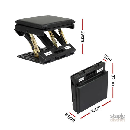 Artiss Foot Rest Stool Office Under Desk Fold Footrest Massage Cushion Pad Black - Furniture > Bar Stools & Chairs >