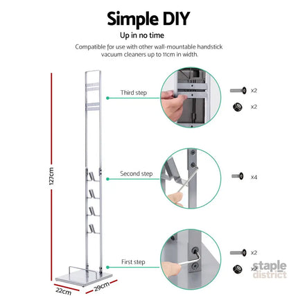 Artiss Freestanding Dyson Vacuum Cleaner Stand for V6 7 8 10 11 Silver - Appliances > Vacuum Cleaners > Vacuum Cleaner