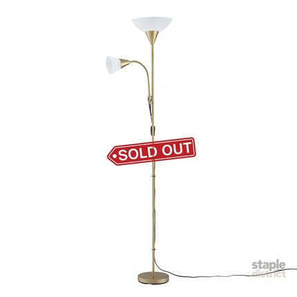 Artiss Gold Floor Lamp with Reading Light | Mother and Child Standing Lamp with 360 Flexible Gooseneck Individual