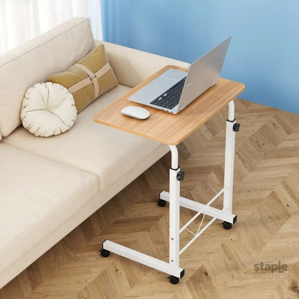 Artiss Laptop Desk Table Adjustable 60CM Light Wood - Furniture > Office > Desks