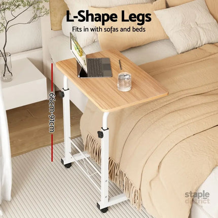 Artiss Laptop Desk Table Adjustable 60CM Light Wood - Furniture > Office > Desks