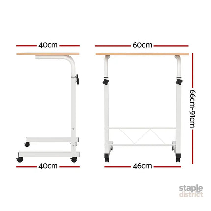 Artiss Laptop Desk Table Adjustable 60CM Light Wood - Furniture > Office > Desks