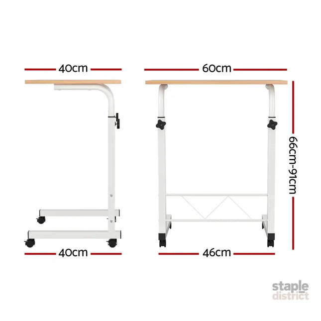 Artiss Laptop Desk Table Adjustable 60CM Light Wood - Furniture > Office > Desks