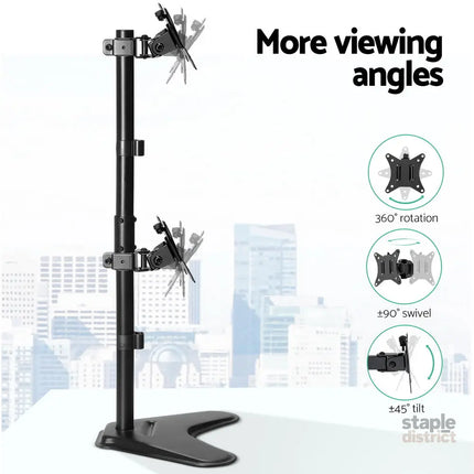 Artiss Monitor Arm Stand Dual Mount HD LED TV Bracket Holder Freestanding - Electronics > Computer Accessories >