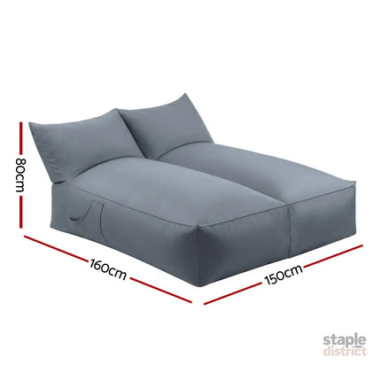 Artiss Outdoor Bean Bag Chair Cover (No Filler) 2 Seater Beanbag Lounge Sofacover Adults Splash-Proof Large Bean Bag