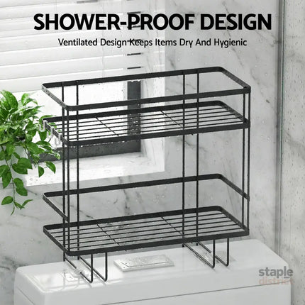 Artiss Over Toilet Storage Rack Bathroom Shelf Organizer 2 Tier - Furniture > Bathroom > Bathroom Cabinets Cupboards &