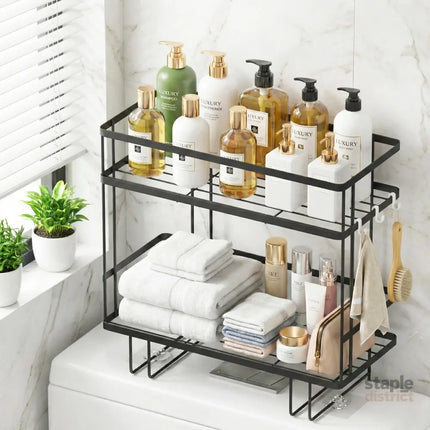 Artiss Over Toilet Storage Rack Bathroom Shelf Organizer 2 Tier - Furniture > Bathroom > Bathroom Cabinets Cupboards &