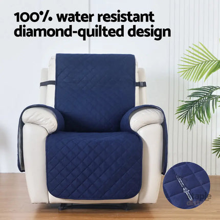 Artiss Recliner Chair Cover 100% Water Resistant Navy - Furniture > Bar Stools & Chairs > Arm Chairs & Recliners