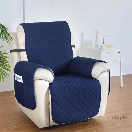 Artiss Recliner Chair Cover 100% Water Resistant Navy - Furniture > Bar Stools & Chairs > Arm Chairs & Recliners
