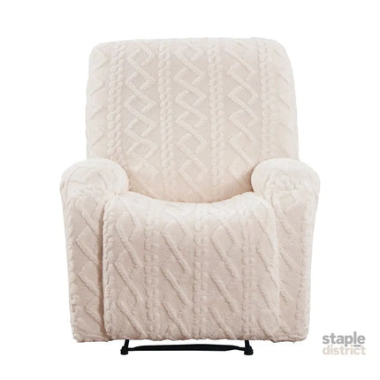 Artiss Recliner Chair Covers with Storage Side Pockets Beige - Furniture > Bar Stools & Chairs > Arm Chairs & Recliners