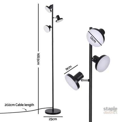 Artiss RGB Floor Lamp LED with 3 Swivel Lights Color Changing Lamp with Remote Stepless Dimmable - Home & Garden >