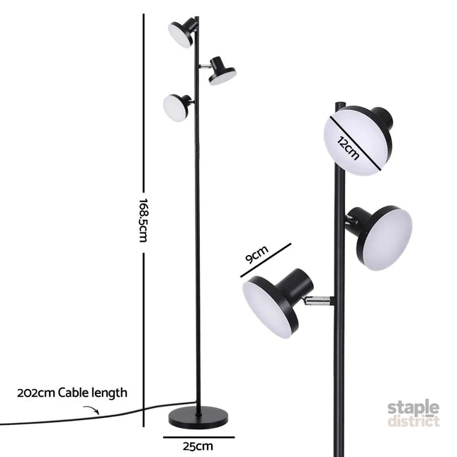 Artiss RGB Floor Lamp LED with 3 Swivel Lights Color Changing Lamp with Remote Stepless Dimmable - Home & Garden >